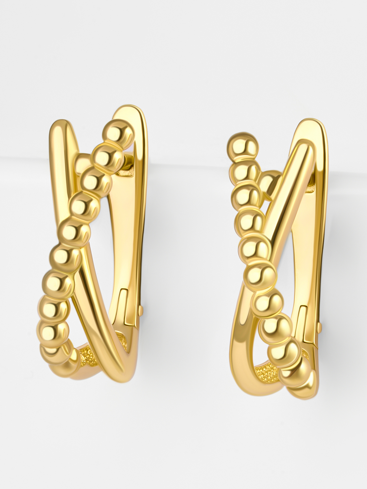 Серьги золотые 585 женские, желтое (лимонное) золото