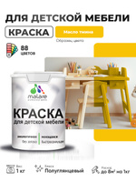 Резиновая краска Malare для детской мебели, мебели из дерева, моющаяся, быстросохнущая без запаха полуглянцевая, масло тмина, 1 кг