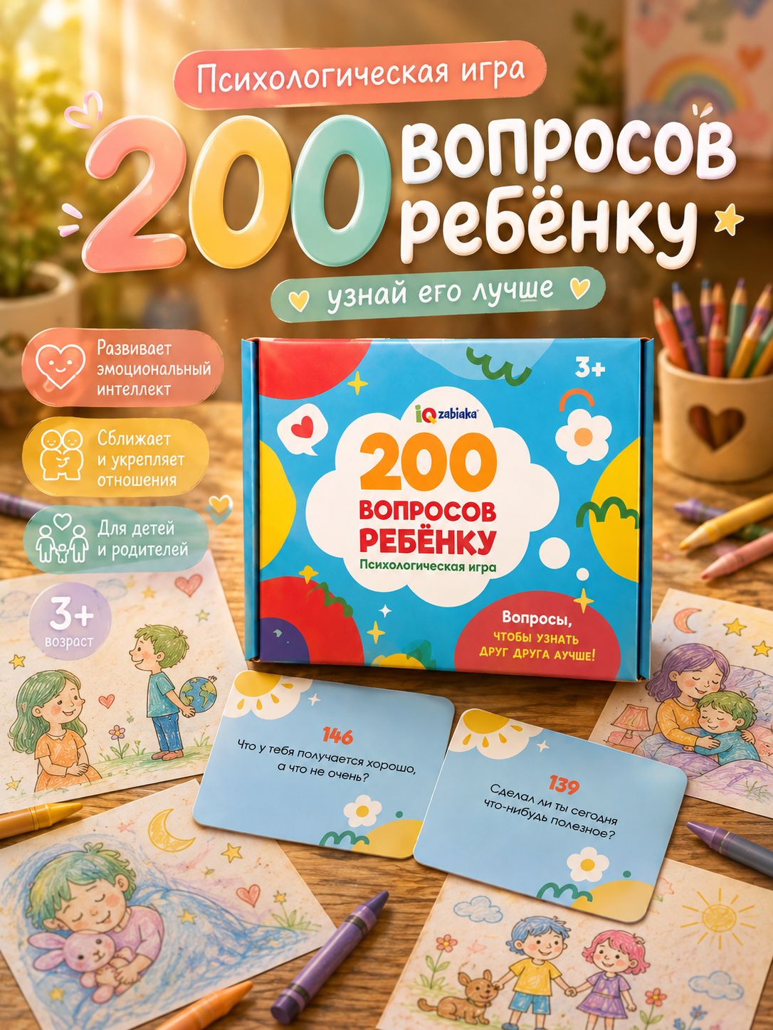 Настольные игры для детей / 200 вопросов ребенку / Психологическая игра, для всей семьи