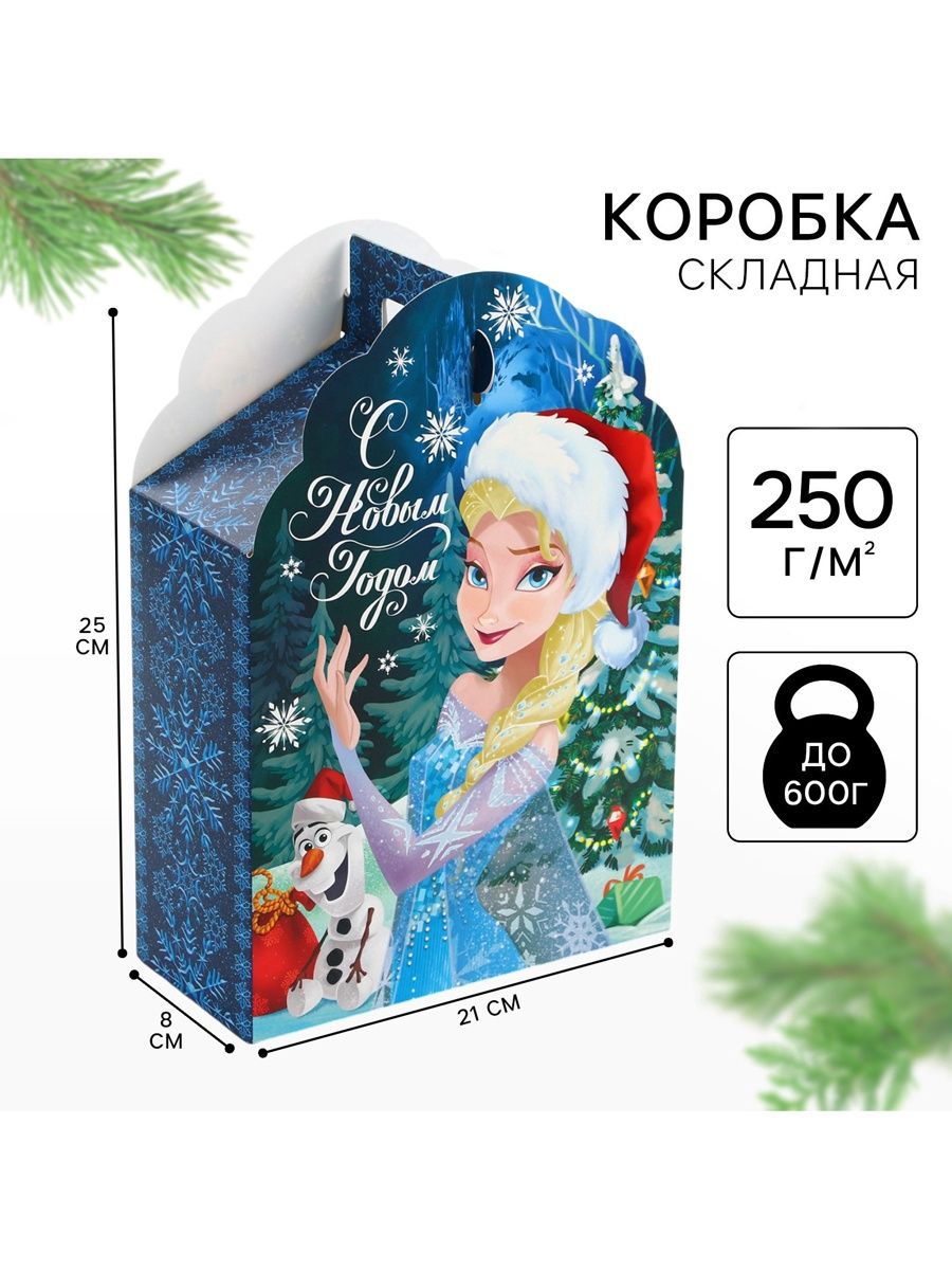 Коробка подарочная новогодняя "Холодное сердце", Disney, размер 17 x 25 x 8 см
