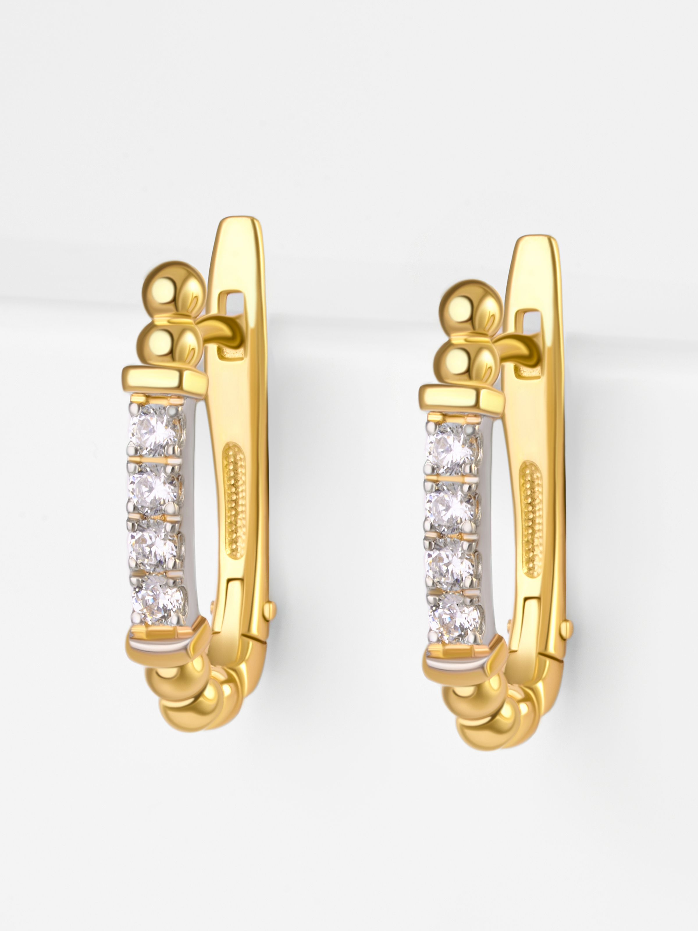 Серьги золотые 585 женские, желтое золото
