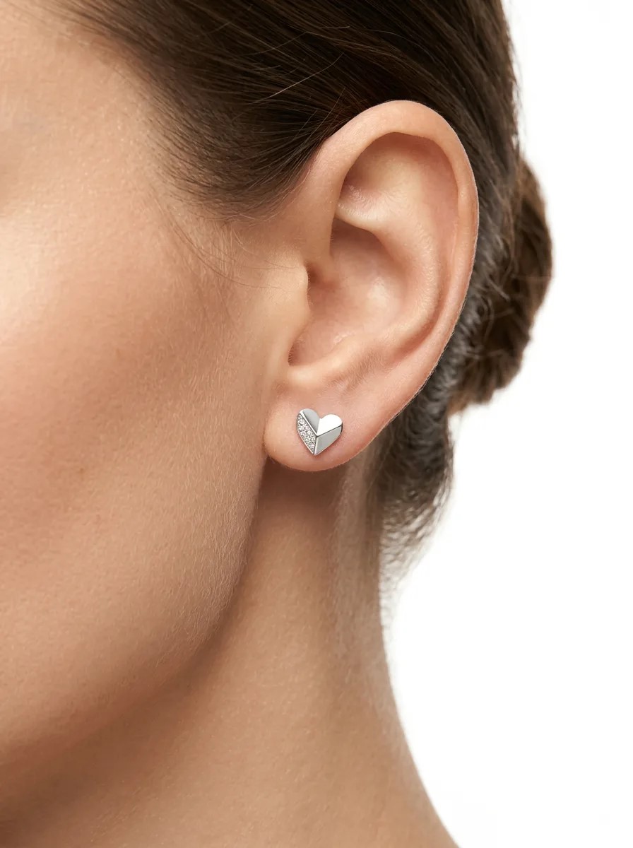 Серьги гвоздики серебро 925 с фианитами