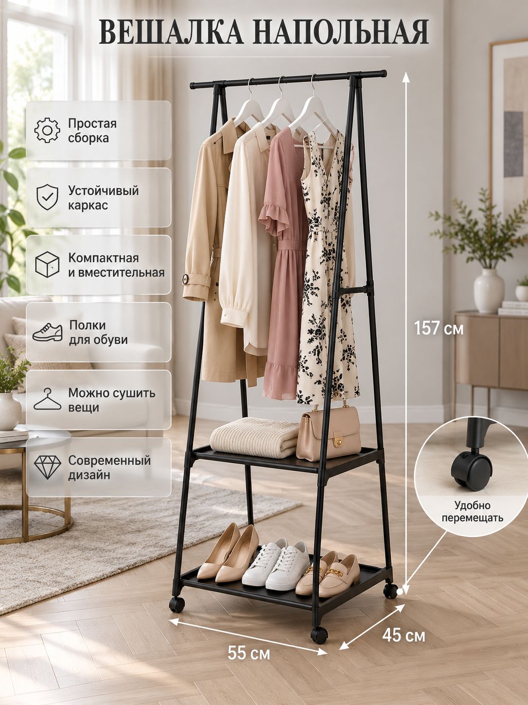 LaDom Лофт 55 × 45 × 157 см, На фото — предложение продавца