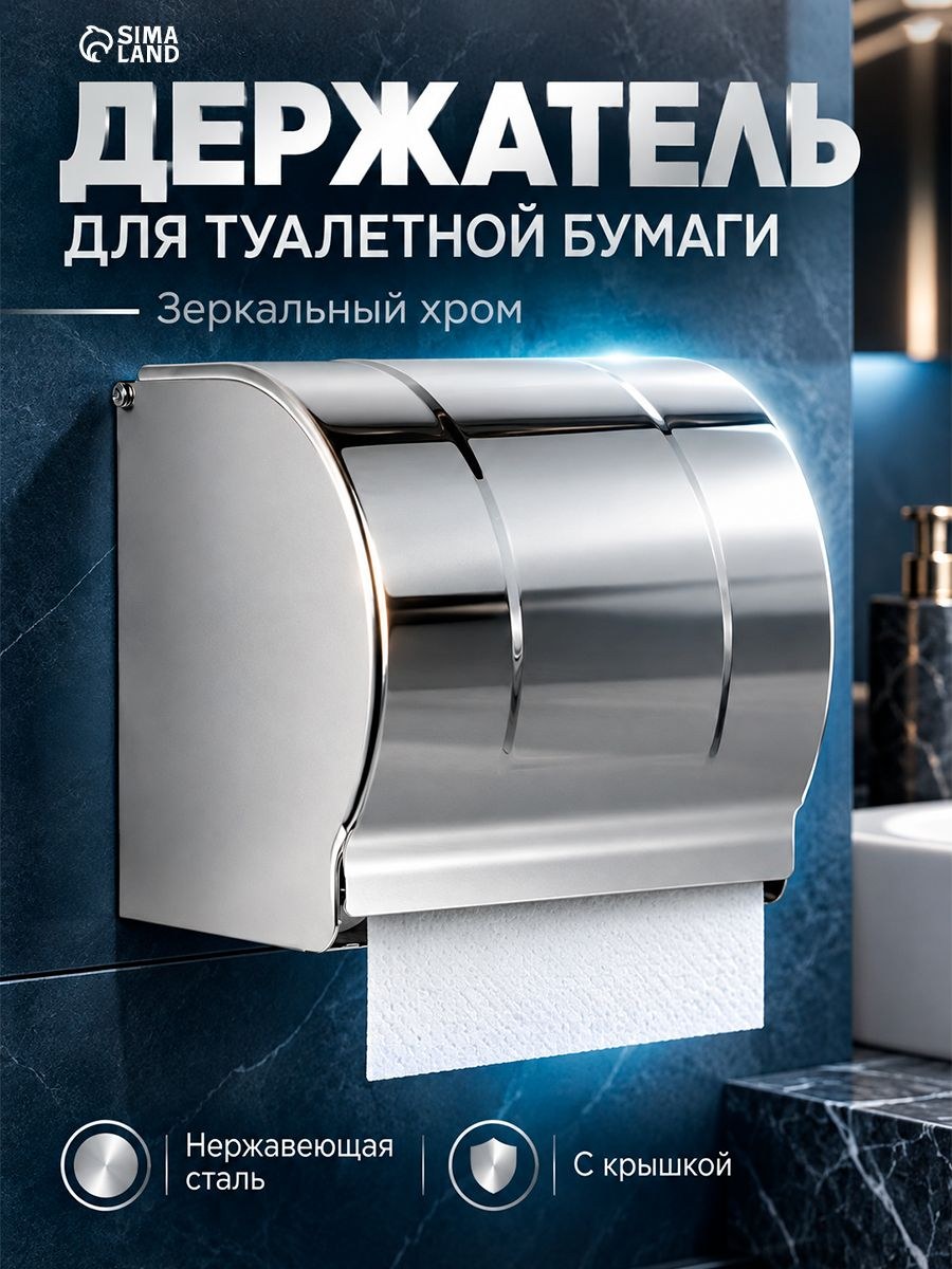 Держатель для туалетной бумаги, 12х12,5х12 см, хром зеркальный, На фото — предложение продавца