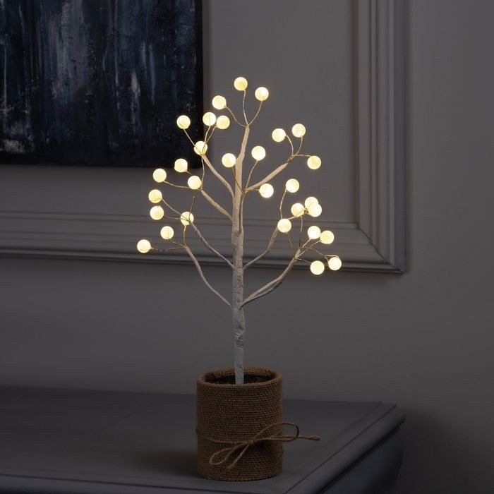 Светодиодный куст 0.35 м Шарики 30 LED, AAx3, свечение тёплое белое, На фото — предложение продавца