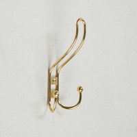 Крючки настенные для одежды ТУНДРА TKT002, трехрожковый, золото, набор 4 шт
