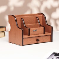 Органайзер для ручек и карандашей настольный, 6 секций, дерево, 21х15х13 см, На фото — предложение продавца