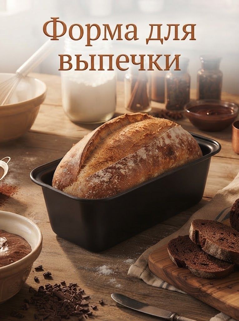 Форма для выпечки Доляна "Жаклин. Хлеб", форма для запекания цвет чёрный, размер 20х11 см