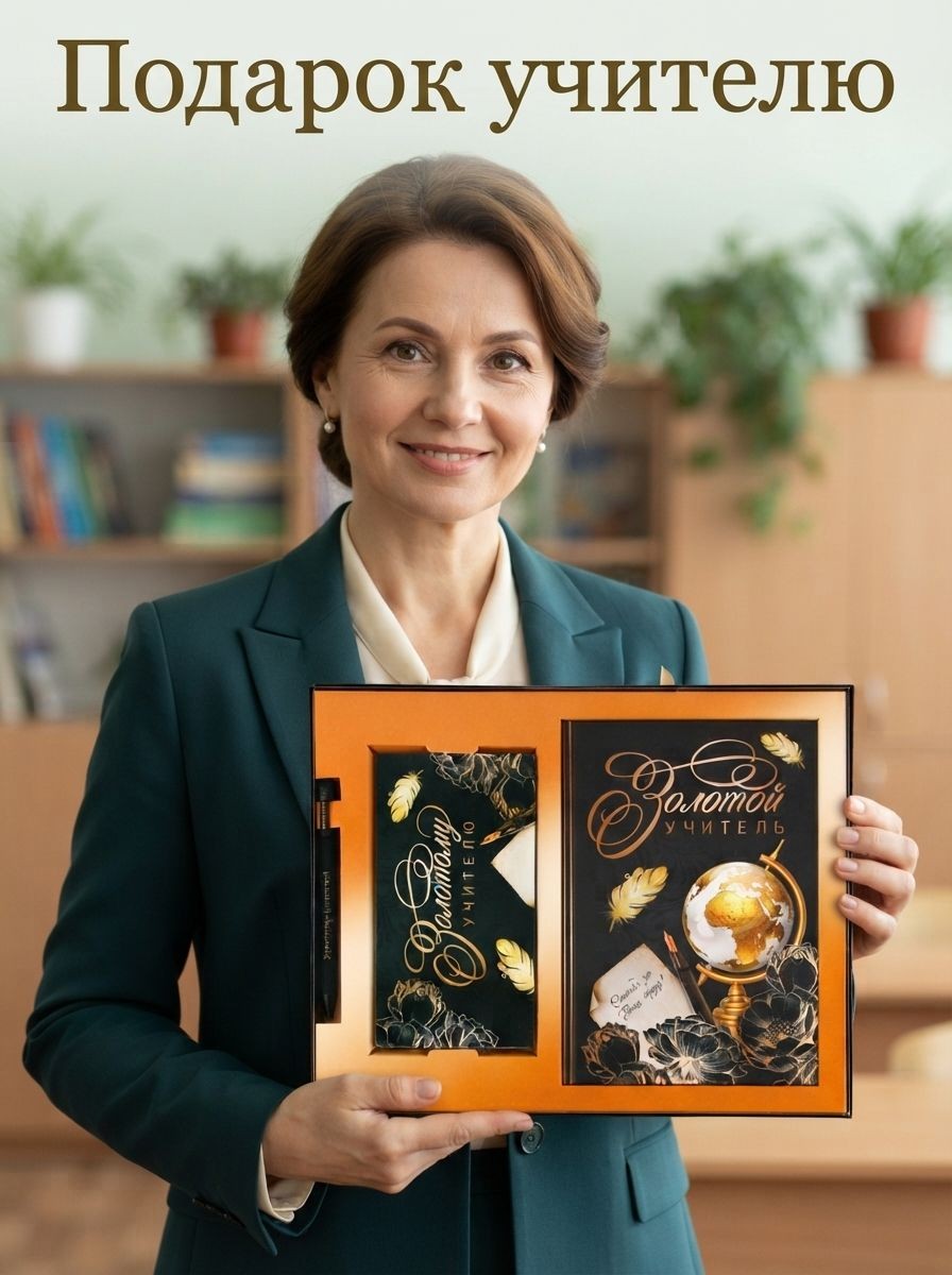 Подарочный набор учителю, ежедневник А5, 160 л., планер 50 л., ручка