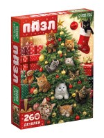 Пазлы для детей "Новогодние котики" , 260 элементов, Puzzle Time, пазлы для детей 7 лет, На фото — предложение продавца