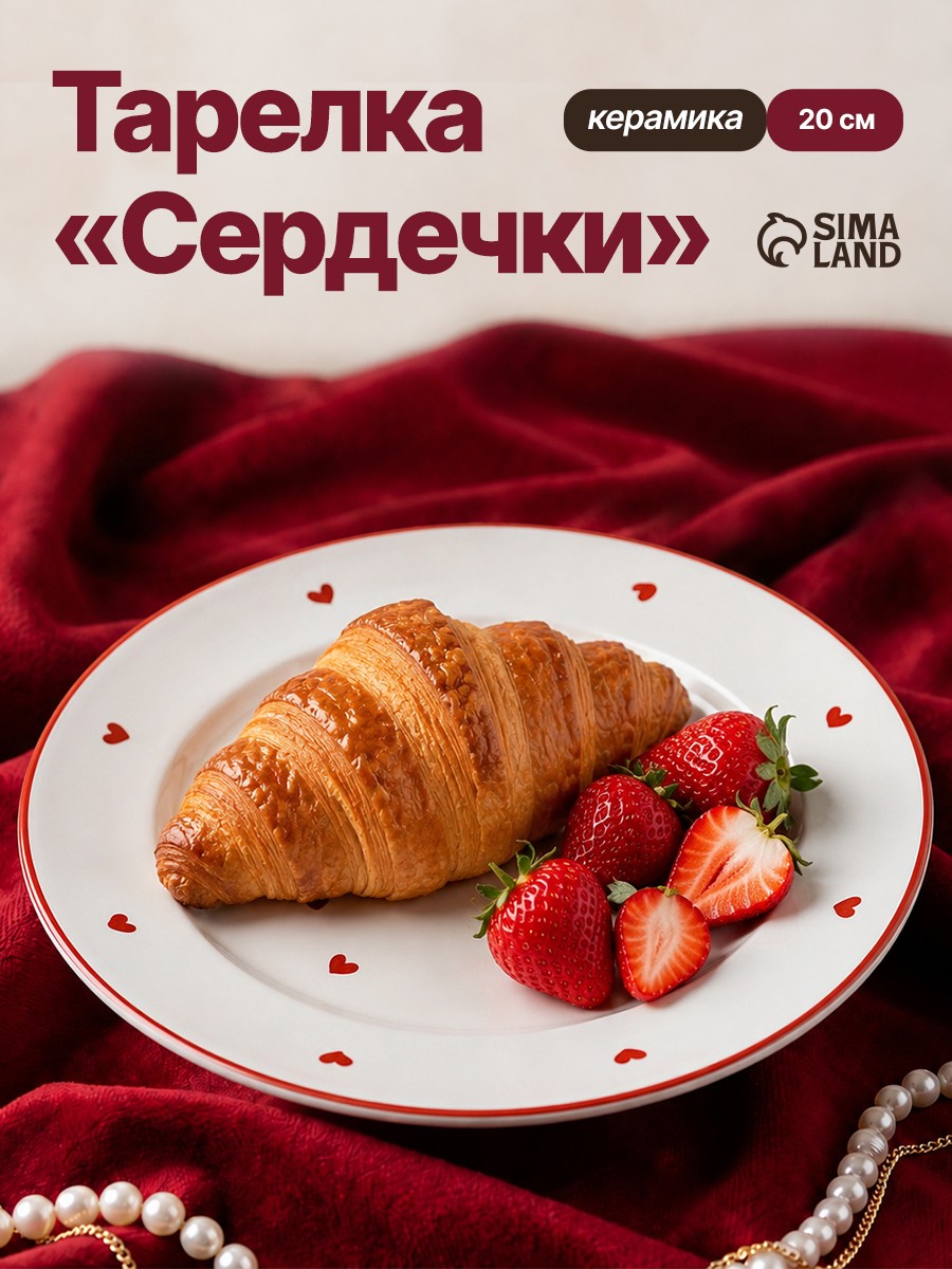 Тарелка плоская керамическая, 20 см