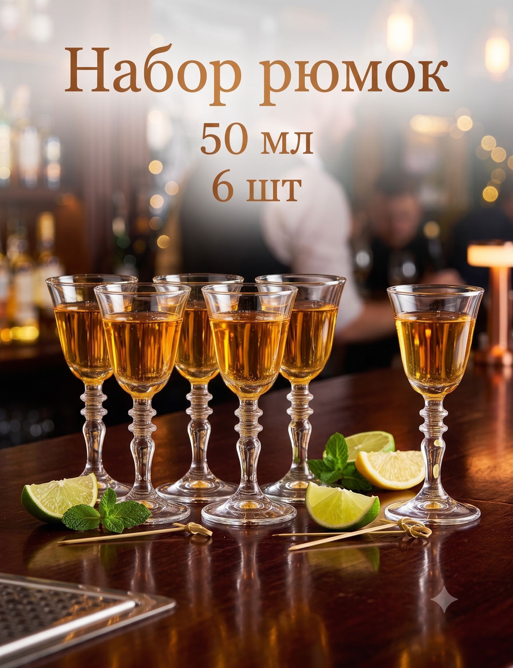 Рюмки 50 мл, набор 6 шт, стеклянные, На фото — предложение продавца