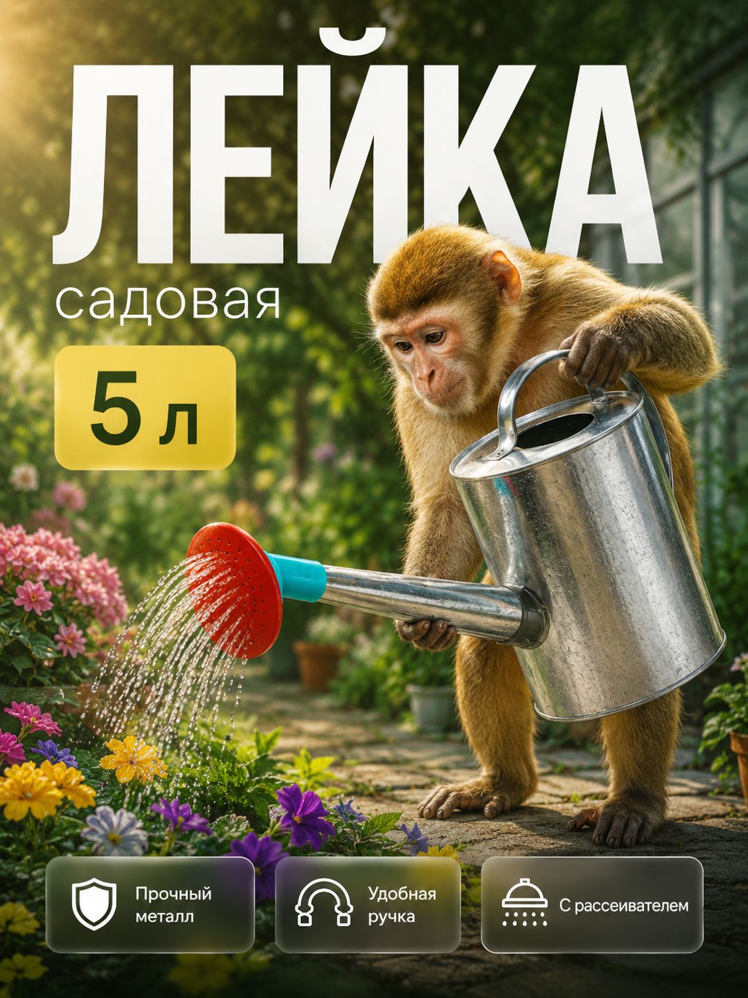 Оцинкованная садовая лейка 5 л, На фото — предложение продавца