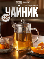 Заварочный чайник Magistro «Дарси», 300 мл, металлическое сито, стекло